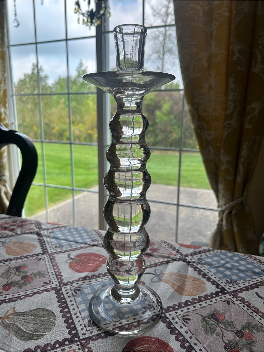 13” Vintage Steuben Art Glass Baluster Candlestick Holder Clear USA